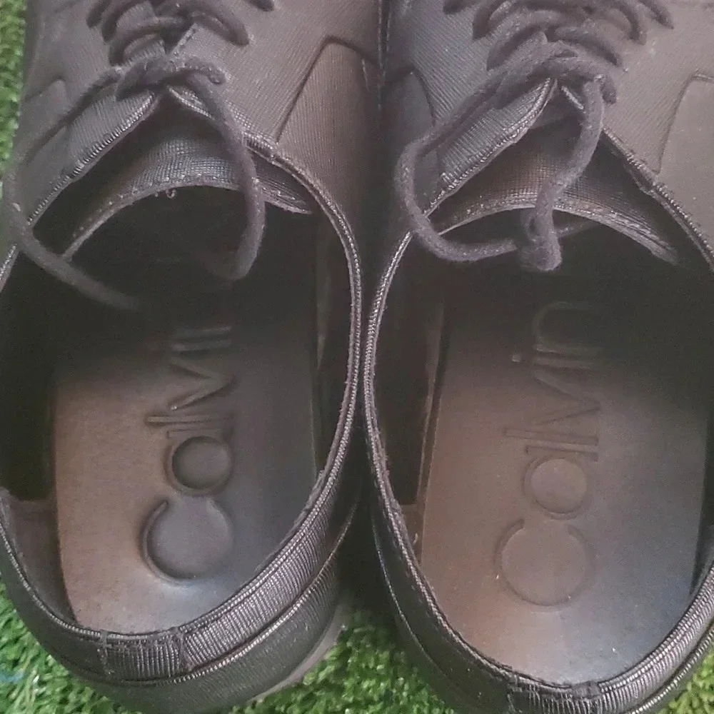 Calvin Klein Mens Dress/Casual Textured Look Tie Shoes